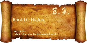 Bastin Hajna névjegykártya